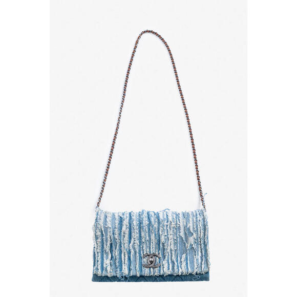 Chanel Denim Fringe CC Crossbody Chain shoulder Bag - Picture 4 of 9